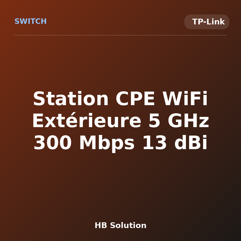 Station CPE WiFi Extérieure 5 GHz 300 Mbps 13 dBi